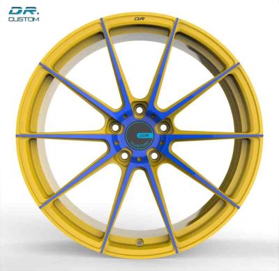 China 24 Inch Lightweight Forged Alloy Wheels Brushed Gold Super Light Rims for sale