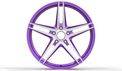 China Purple Lightweight Monoblock Wheels Aviation Aluminum 6061 PCD 5-114.3 19 Inch for sale