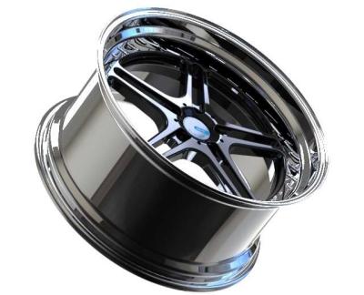 China Gloss Black Deep Dish Alloy Wheels 24 Inch ET50 5x112 PCD for sale