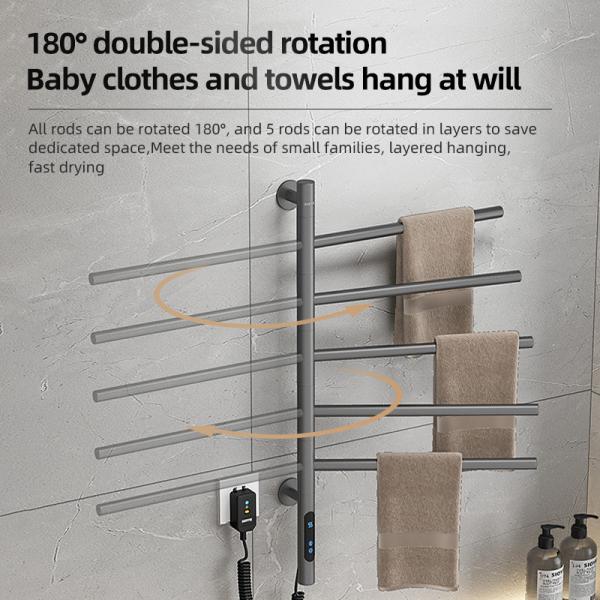 Quality Single Black Bathroom HEATED Towel Warmer Rack Fashion Style Electric Towel Rack for sale