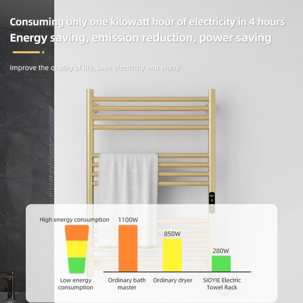 Quality Stainless Steel 10 Bars HEATED Towel Rail Warmer Radiator for Smart Electric for sale