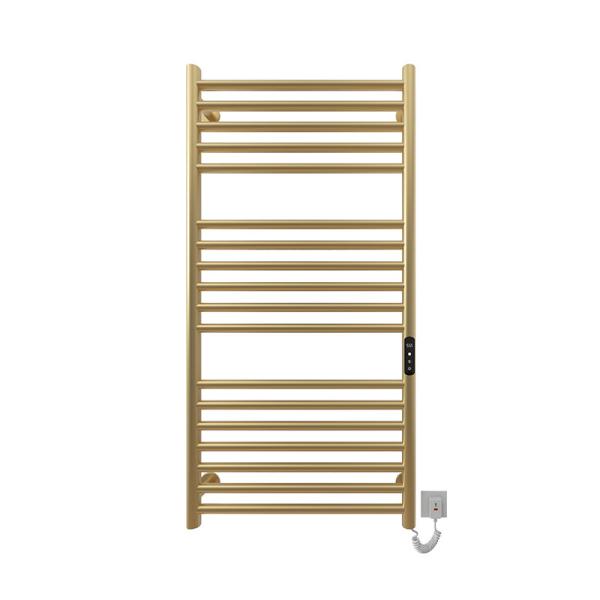 Quality Gold Wall Mount HEATED Towel Warmer with Sleek Round Tube Design and Free Standing Option for sale