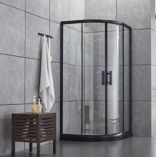 Quality Sliding Swing Door Shower Room Doors for Custom Made Half Round Matte Black for sale