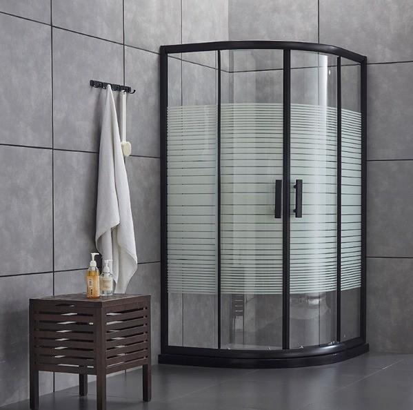 Quality Sliding Swing Door Shower Room Doors for Custom Made Half Round Matte Black for sale