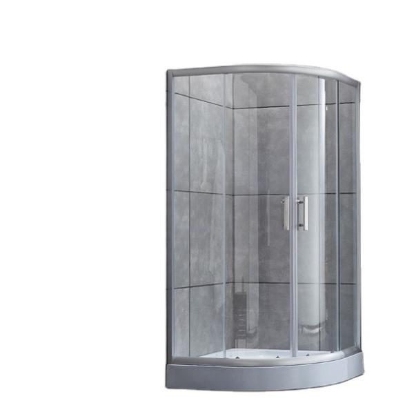 Quality Simple Modern Shower Door with Half Round Sliding Enclosure and Ceramic Tray Material for sale