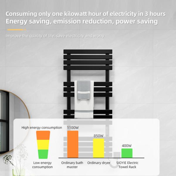 Quality Carbon Steel Bathroom Electric Heated Towel Rail with Towel Heaters and Heating for sale