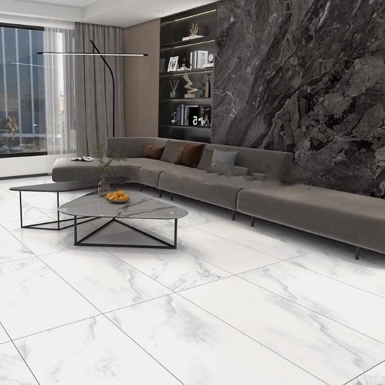 Quality Pure White Calacatta Marble Porcelain 24 x 48 Floor Tile Grade AAA Grays Color for sale