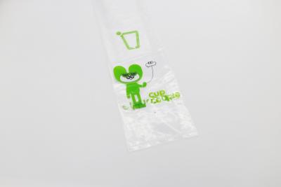China CMYK Biodegradable Plastic Bags For Cups Holder Drinks Coffee Beverage Carrier Bag zu verkaufen