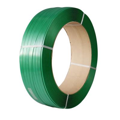 China Green PET Packing Strap 19mm Width Plastic Strap Band 20kg 0.5mm Thickness For brick for sale