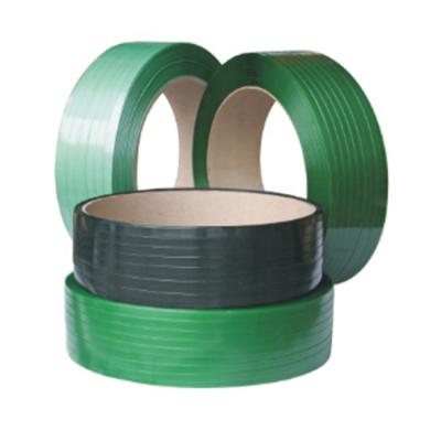 中国 高圧25mmペット パッキング ガラスのための紐で縛るバンド ロール緑0.044inch厚さ 販売のため