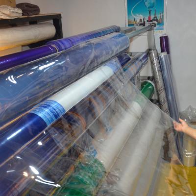 China Bule PVC Printed Film LEPD Transparent PVC Plastic Roll 0.03mm Thickness for sale