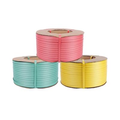 China PP impresos coloridos que atan con correa la tensión 120kg del rollo 0.65m m del polipropileno de la banda en venta