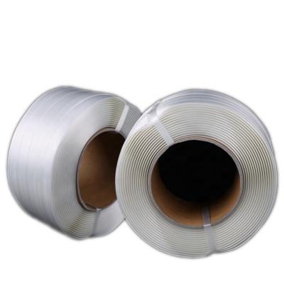 China White 32mm PET Strapping Band Polyester Composite Strap 20kg 0.02inch Thickness for sale