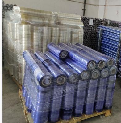 China 50PHR PVC Film Roll Transparent Packing 2.45m Light Blue 40CM Width for sale