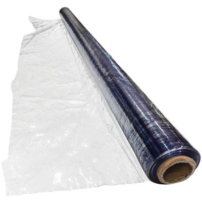 China Blue PVC Plastic Film Sheet 0.033mm Thick Clear 50cm Width Film Roll For Packing for sale