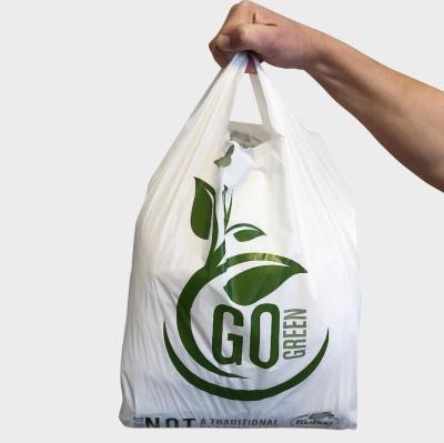 Chine Le transporteur compostable en plastique biodégradable de gilet met en sac la fécule de maïs adaptée aux besoins du client à vendre