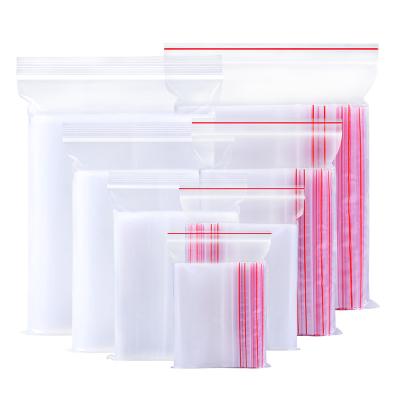 China Self Sealing PE Mini Zipper Poly Bags Clear For Packaging Food for sale