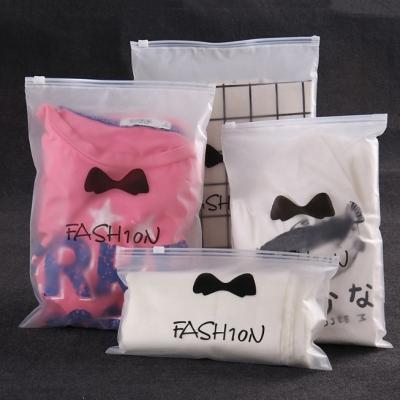 China Matt Frosted White Zip Lock Bags Printed Custom For Clothing for sale