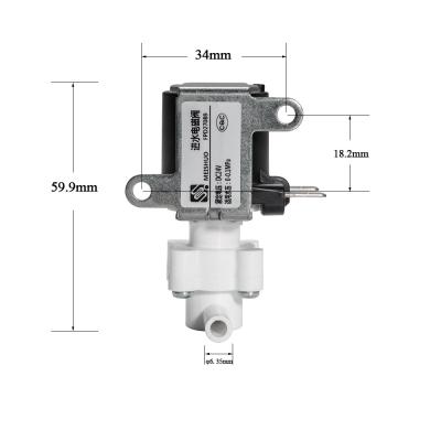 China Meishuo FPD270B9 DC 12vdc 24v 36v 6.35mm 0.1MPa low power mini water solenoid valve For RO Water System for sale