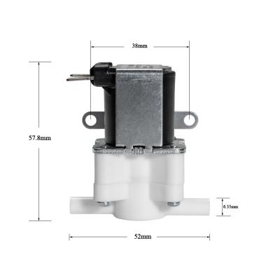 中国 Meishuo FPD360B8 Inlet 6.35mm 12 volt electronic mini solenoid valves for water 24v Normally Closed Water Control Valve 販売のため