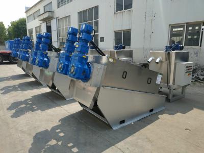 China Stacked Screw Sludge Dewatering Equipment Two Motor 200mm for sale