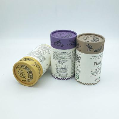 China Custom eco friendly   kraft paper cardboard cylinder containers tubes box packaging with lid for sale