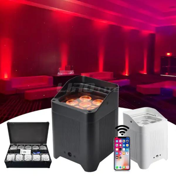 Quality 6*18W Rgbwauv DJ Wedding Battery Powered Uplighters LED Par Light Waterproof for sale