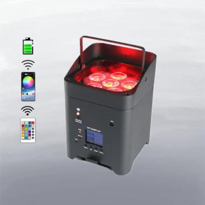 Chine 6*18W Rgbwauv DJ Mariage Batterie alimentée par LED Uplighters Par lumière étanche à vendre