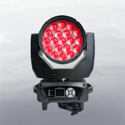 中国 マックオーラ 19x15W RGBW 4in1 DMX ズームストローブ LED 洗濯 キャンディー効果のある動くヘッドライト 販売のため
