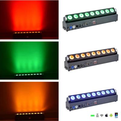 China Indoor 9x18W 6in1 WIFI Smart Bar Light RGBWA UV Wireless Battery Led Wall Washer For Stage Party Wedding Event à venda