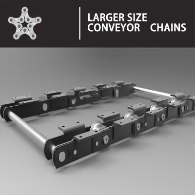 China F Type Scraper Conveyor Chains ISO9001 Welded Casting 110mm for sale