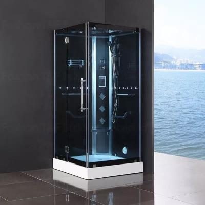China Tempered Glass Sliding Door Enclosed Steam Shower Cabins Aluminum Frame for sale
