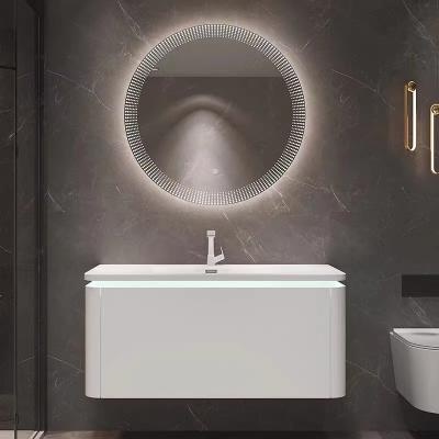 China Luxury Hotel Modern Bathroom Vanity Mirror Cabinet Single Sink Wall Hanging Type for sale