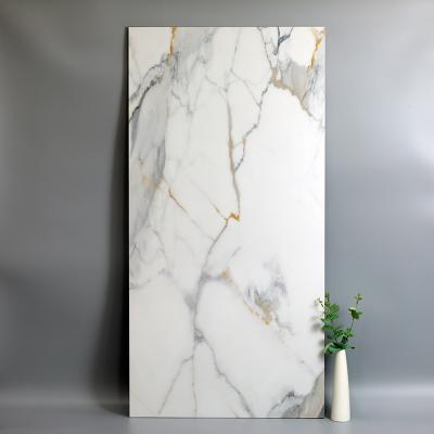 China 600x1200mm Calacatta White Gold Marble Tiles Living Room Flooring Tiles for sale