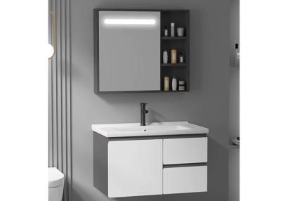 China Luxury Floating Bathroom Vanity Supplier Mirror Cabinet Modern Matte White Wall Mounted Bathroom Vanity Set for sale