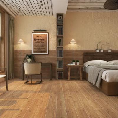 China Imitation Soild Wood Texture Full Body Non Slip Modern Wooden Grain Floor Tiles for sale