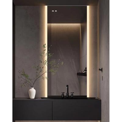 China Smart LED Hotel Bathroom Vanity Mirrors Wall Mounted Frameless Defogger Dimmer for sale