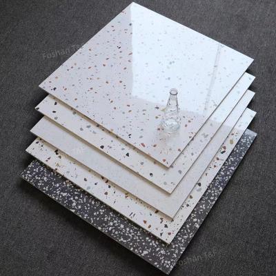 China 60x60cm High Gloss Polished Glazed Terrazzo Tiles For Living Room Kitchen Bathroom Wall Floor for sale