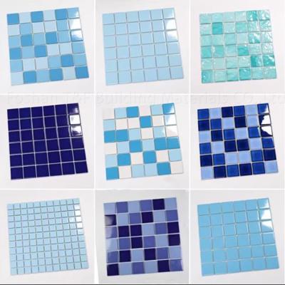 Chine Square Swimming Pool Mosaic Tile Indoor Fish Pool Ceramic Outdoor Landscape Wall Ground Blue à vendre