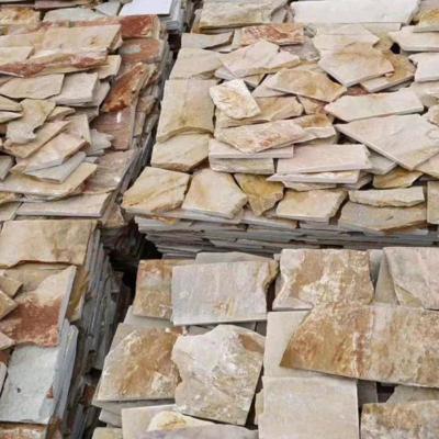 China 3D Natural Marble Stones Random Rusty Slate Meshed Flagstone Outdoor Garden Flooring Pavers Wall Tiles for sale
