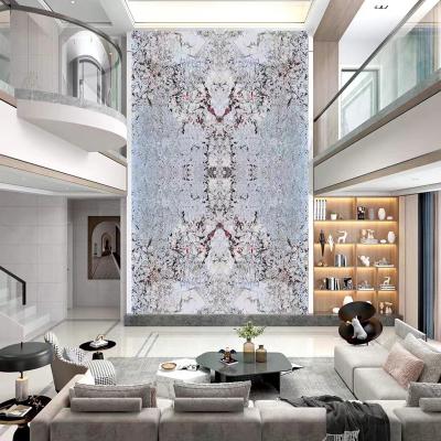 China Luxury Natural Quartzite Stone Slab Hotel Villa Living Room Wall Decor Kitchen Countertop en venta