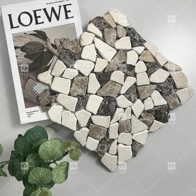 China 305x305mm Natural Pedra de Cascalho mosaico telha Para parede e chão do banheiro à venda