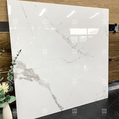 China 600x600mm High Glossy Polished Glazed Tile For Floor Standard White Marble Porcelain Tiles for sale