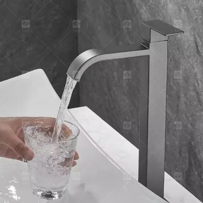 China Gray Single Cooling Bathroom Basin Faucet Countertop Washtable Household Balcony Stainless Steel for sale