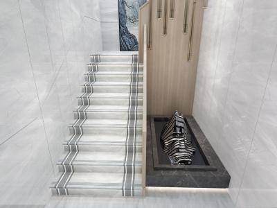 China High Glossy Stair Ceramic Tiles Staircase Carrara White Porcelain Tiles for sale