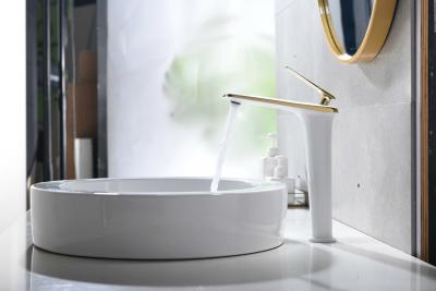 中国 35mmの陶磁器のカートリッジ浴室の洗面器のコック、固体真鍮の単一の穴のコック 販売のため