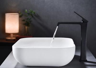 China Matte Black Waterfall Bathroom Sink Faucet 0.05-1.6Mpa Water pressure for sale
