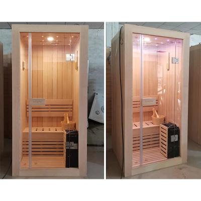 China Indoor Infrared Steam Dry Sauna Room Traditional Canadian Hemlock Wood for sale