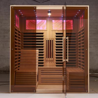 China La madera interior infrarroja lejana del sitio de la sauna seca el vapor 1800x1500x2000m m en venta
