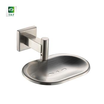 China Brushed Polished Bathroom Hardware Sets , 304 Stainless Steel Soap Dish Holder for sale